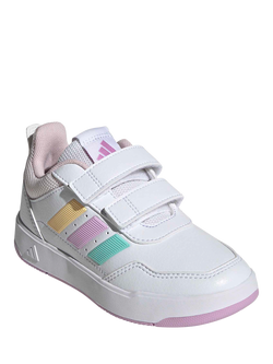 adidas Kids' Tensaur Sport 3 Trainers, White/Multi - view 2, White/Multi
