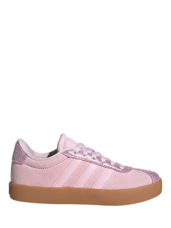 adidas Kids' VL Court 3 Suede Trainers, Pink, Pink