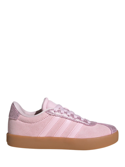 adidas Kids' VL Court 3 Suede Trainers, Pink, Pink