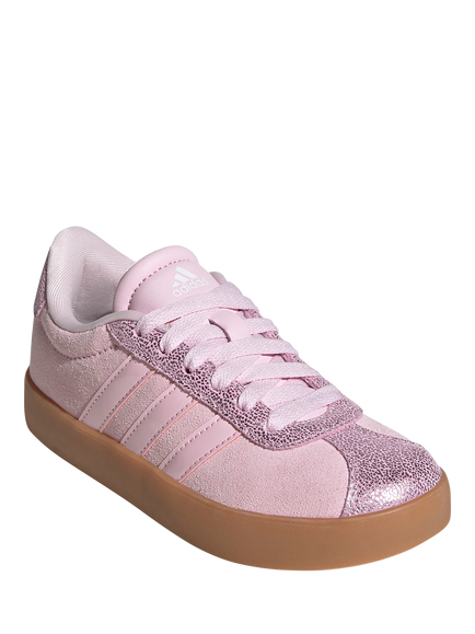 adidas Kids' VL Court 3 Suede Trainers, Pink - view 2, Pink