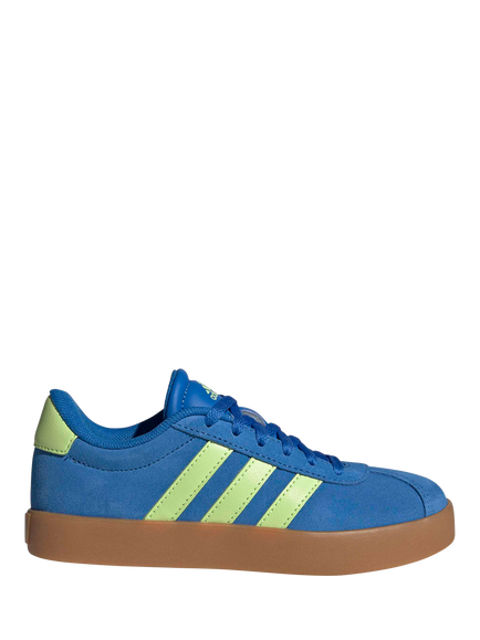 adidas Kids' VL Court 3 Suede Trainers, Blue/Green, Blue/Green