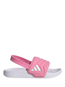 adidas Kids' Adilette Estrap 2.0 Slider Sandals, Pink/White, Pink/White