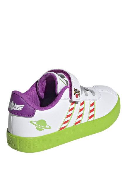 adidas Kids' Pixar Toy Story VL Court 3.0 Trainers, White/Green - view 2, White/Green