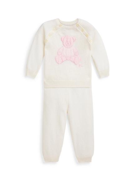 Ralph Lauren Baby Pure Cashmere Jumper and Trousers Set, Light Pink, Light Pink