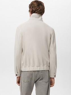 Mango Alludiaz Zip Front Sweatshirt, Pastel Brown - view 2, Pastel Brown