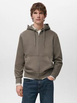 Mango Zip Up Hoodie, Medium Brown