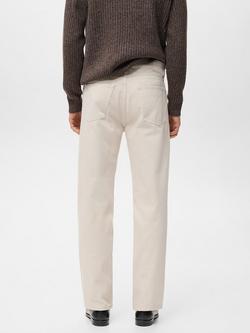 Mango Moby Cotton Denim Slim-Straight Fit Jeans, Natural White - view 2, Natural White