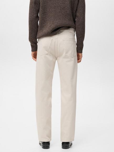 Mango Moby Cotton Denim Slim-Straight Fit Jeans, Natural White - view 2, Natural White