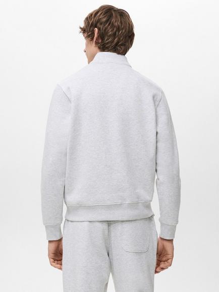 Mango Winny Zip Neck Jumper - view 2, Pastel Grey