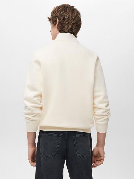 Mango Winny Zip Neck Jumper - view 2, White