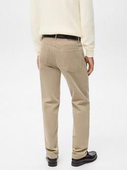 Mango Corduroy Straight Leg Trousers, Pastel Brown - view 2, Pastel Brown