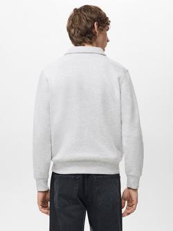 Mango Bola Cotton Blend Polo Sweatshirt - view 2, Pastel Grey