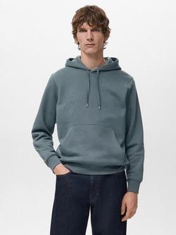 Mango Bono Relaxed Fit Hoodie, Dark Blue