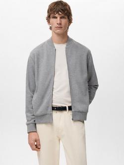 Mango Cerlerb Relaxed Zipped Sweatshirt, Pastel Grey, Pastel Grey