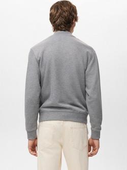 Mango Cerlerb Relaxed Zipped Sweatshirt, Pastel Grey - view 2, Pastel Grey
