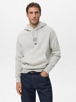 Mango London Graphic Hoodie, Medium Grey, Medium Grey