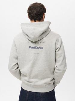 Mango London Graphic Hoodie, Medium Grey - view 2, Medium Grey