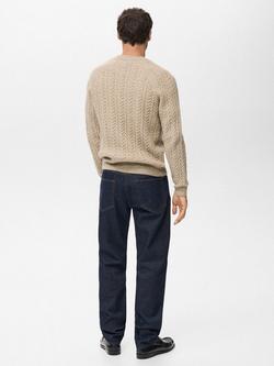 Mango Marieta Cable Knit Jumper, Medium Brown - view 2, Medium Brown