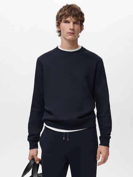 Mango Nola Crew Neck Sweatshirt, Navy