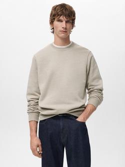 Mango Nola Crew Neck Sweatshirt, Pastel Brown