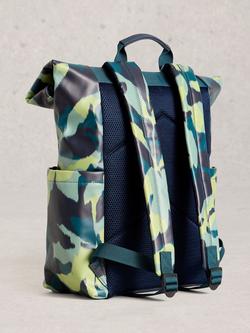 White Stuff Alex Abstract Roll Top Backpack, Blue - view 2, Blue