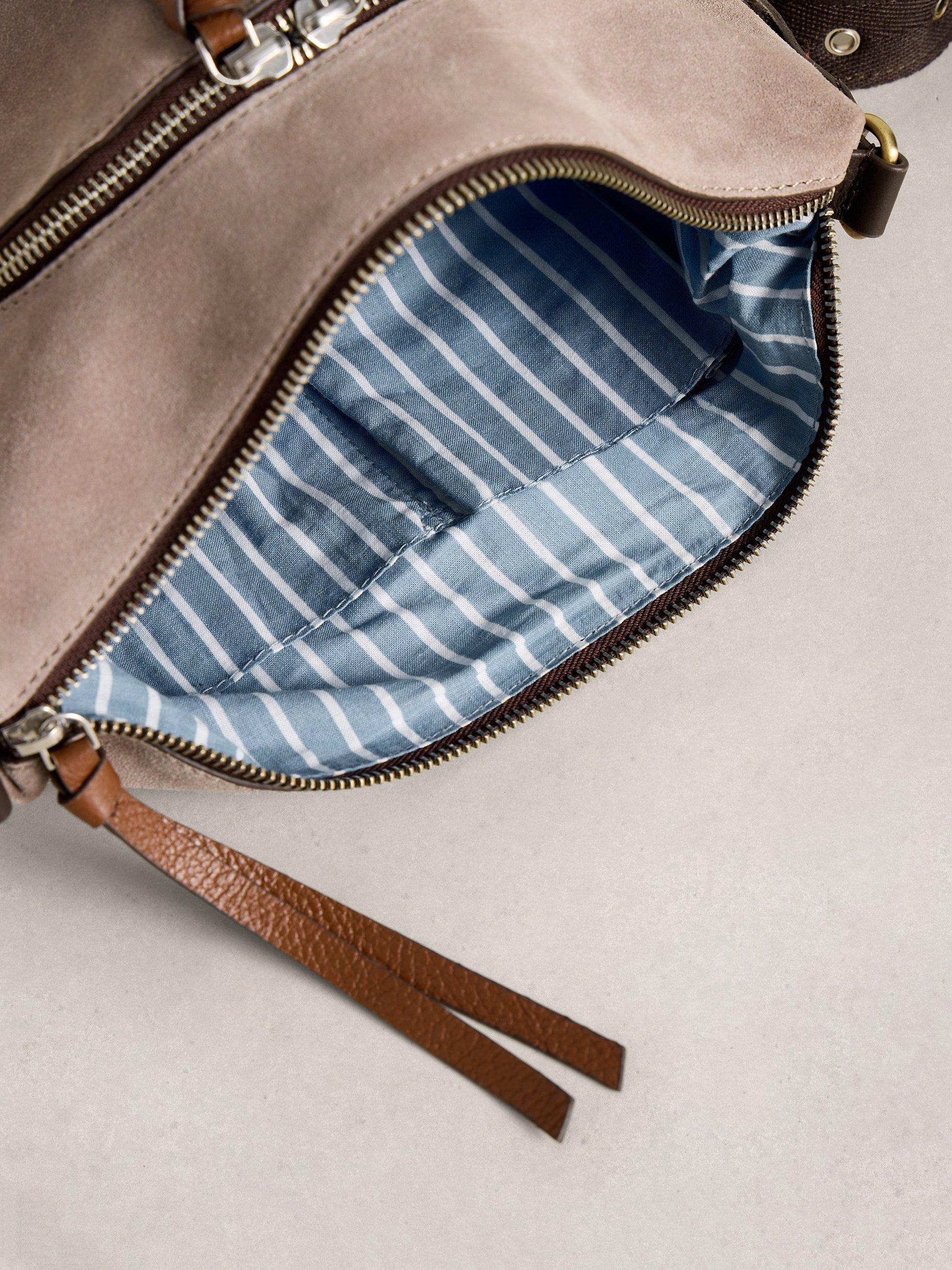 Product image 2 of 4, which shows White Stuff Hollie Suede Crossbody Bag, Natural, One Size