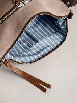 White Stuff Hollie Pure Suede Crossbody Bag, Green Khaki - view 2, Natural