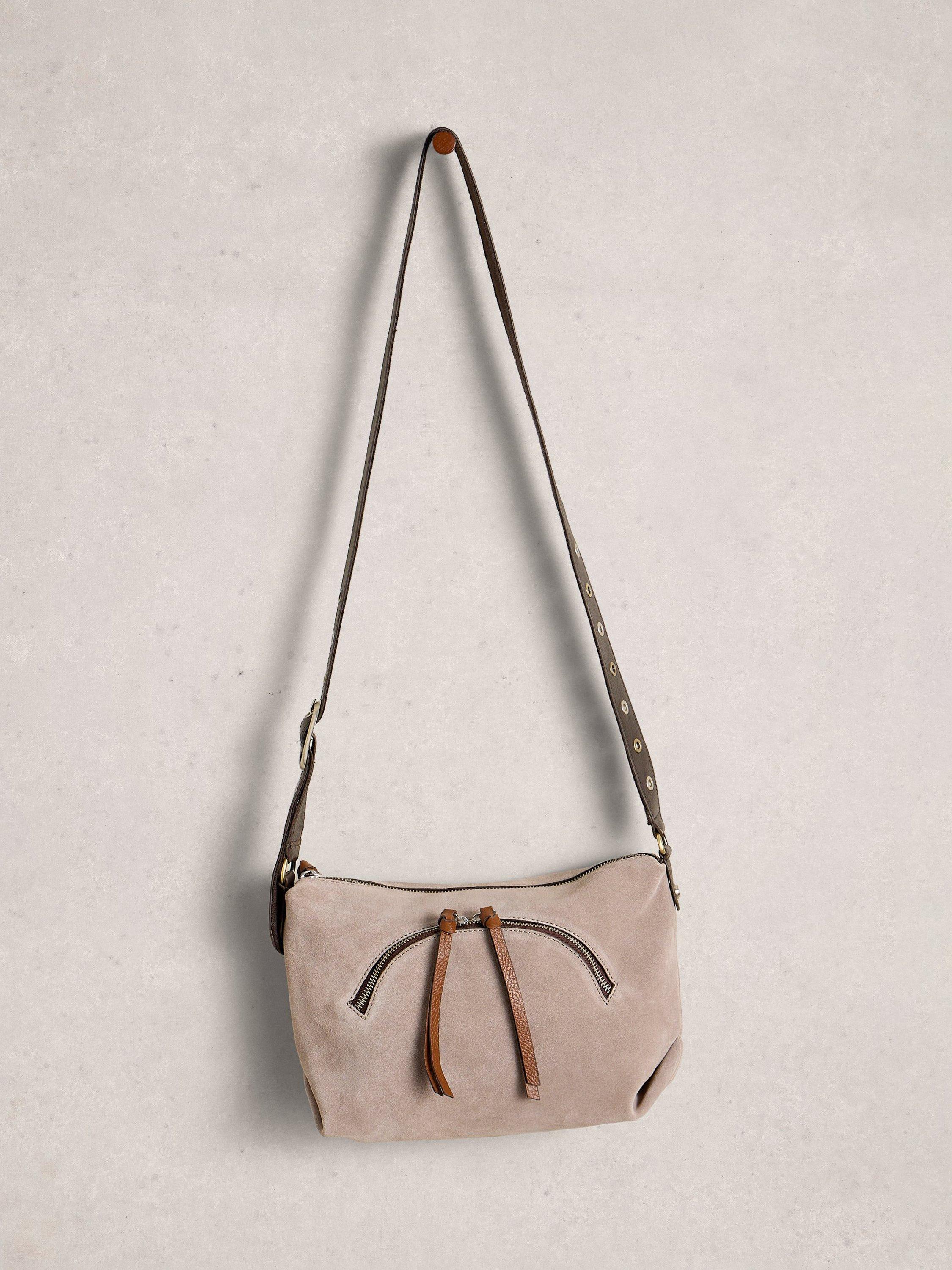 Product image 4 of 4, which shows White Stuff Hollie Suede Crossbody Bag, Natural, One Size