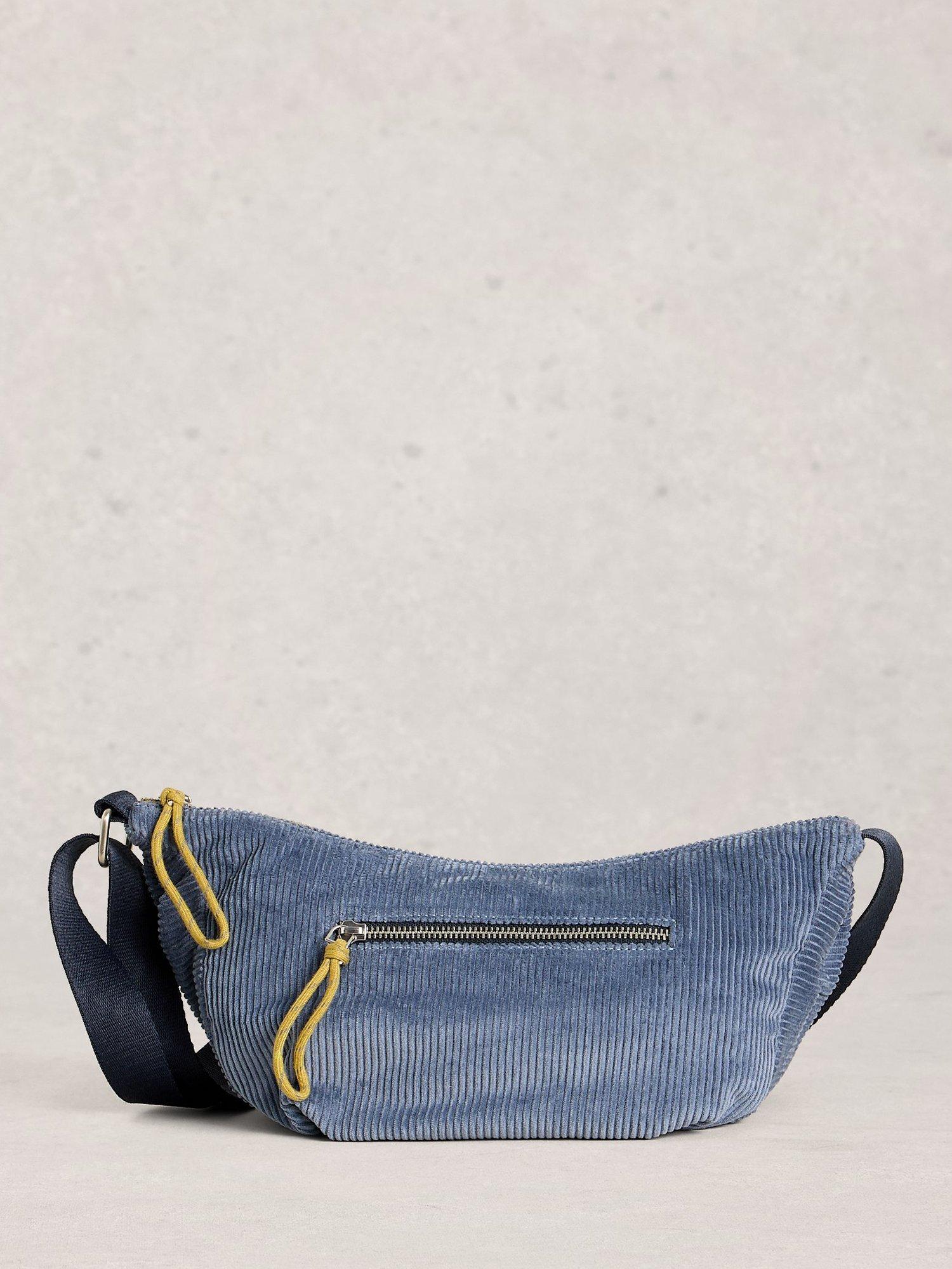 Product image 1 of 4, which shows White Stuff Meadow Corduroy Sling Bag, Blue, One Size