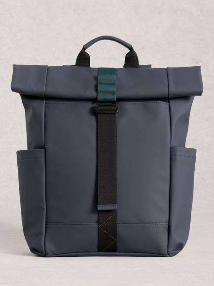 White Stuff Alex Roll Top Backpack, Blue Midnight