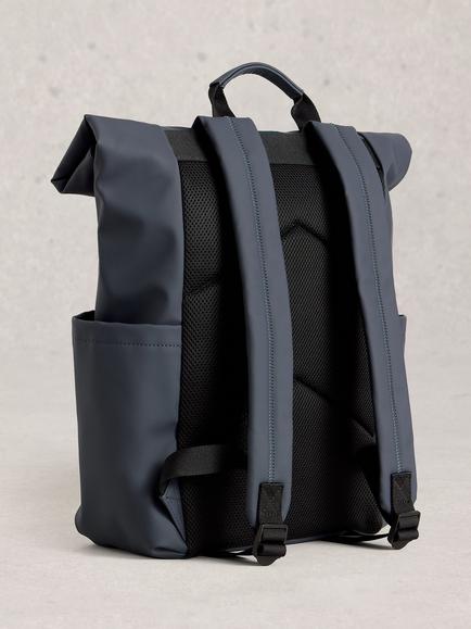 White Stuff Alex Roll Top Backpack - view 2, Blue Midnight