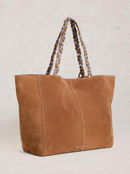 White Stuff Tara Slouch Pure Suede Tote Bag, Tan - view 2, Tan