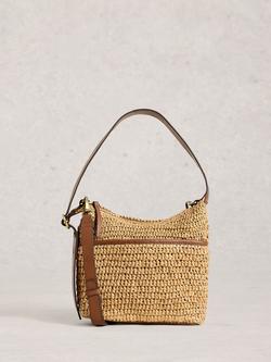 White Stuff Mini Sofia Raffia Crossbody Bag, Natural/Brown, Natural/Brown