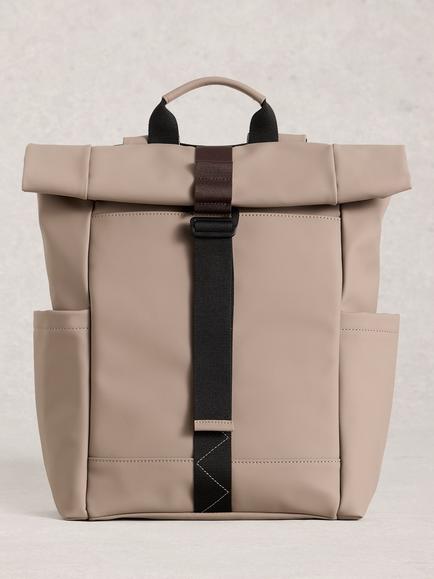 White Stuff Alex Roll Top Backpack, Natural