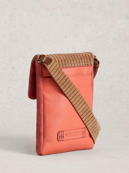 White Stuff Tiggy Pure Suede Mini Crossbody Bag, Pink/Multi - view 2, Pink/Multi
