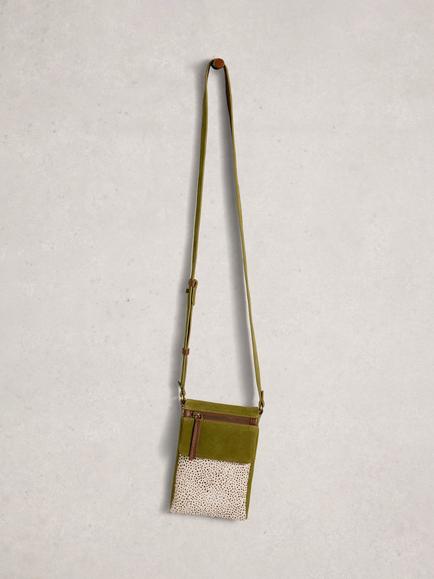 White Stuff Tiggy Suede Crossbody Bag, Green - view 2, Green