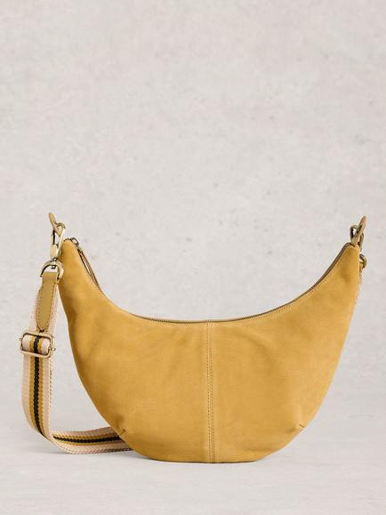 White Stuff Natalie Leather Cross Body Bag, Yellow Mid, Yellow Mid