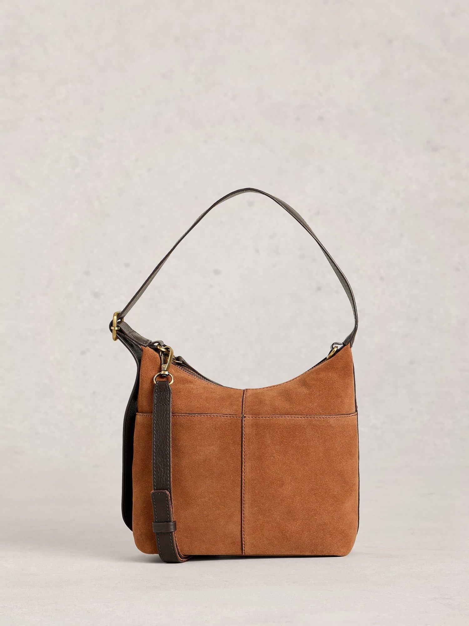 Product image 1 of 4, which shows White Stuff Mini Suede Convertible Crossbody Bag, Tan, One Size