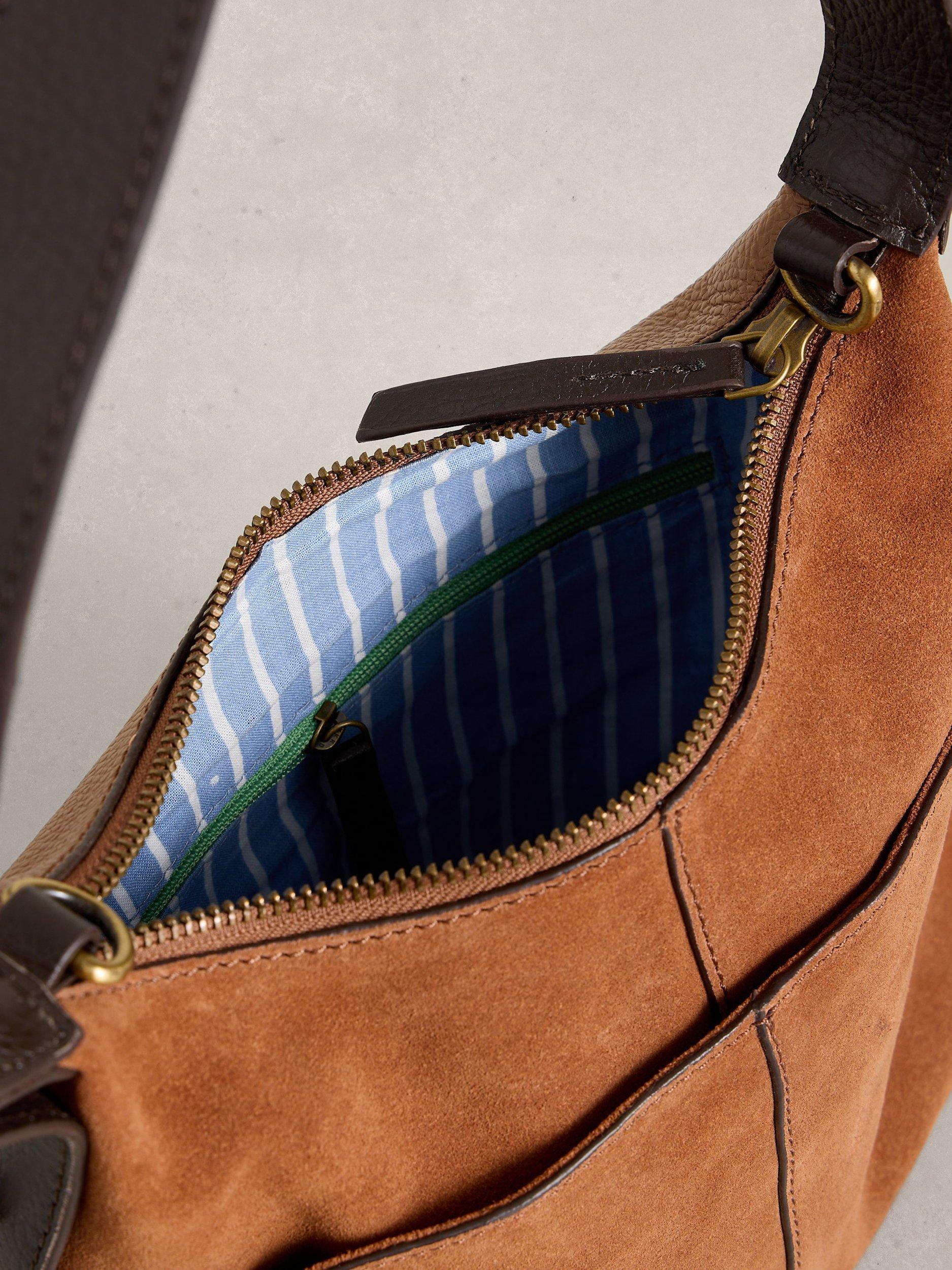 Product image 3 of 4, which shows White Stuff Mini Suede Convertible Crossbody Bag, Tan, One Size