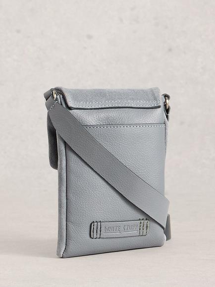 White Stuff Tiggy Pure Suede Mini Crossbody Bag, Blue Mid - view 2, Blue Mid