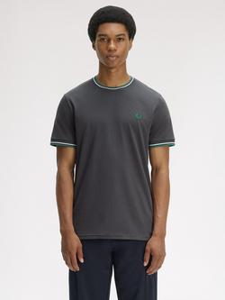 Fred Perry Cotton Twin Tipped T-Shirt, Grey, Grey