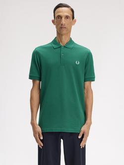 Fred Perry Cotton Polo Shirt, Sport Green / Ltice, Sport Green / Ltice