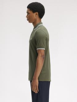 Fred Perry Twin Tipped Polo Shirt, Khaki - view 2, Khaki