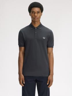 Fred Perry Cotton Polo Shirt, Anchor Grey/Ltice, Anchor Grey/Ltice