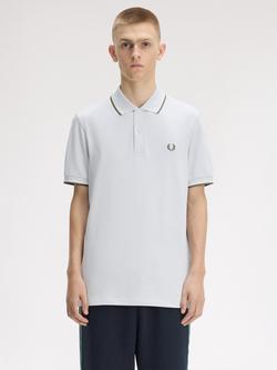Fred Perry Cotton Twin Tipped Polo Shirt, Dusk Blue, Dusk Blue