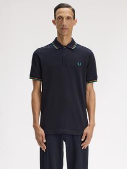 Fred Perry Cotton Twin Tipped Polo Shirt, Navy, Navy