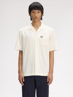Fred Perry Seersucker Revere Collar Shirt, Ecru, Ecru
