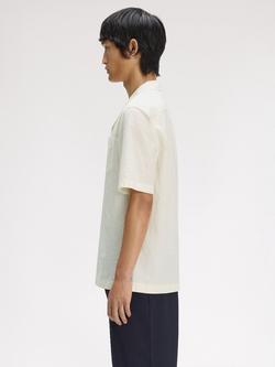 Fred Perry Seersucker Revere Collar Shirt, Ecru - view 2, Ecru
