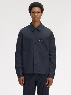 Fred Perry Cotton Twill Overshirt, Navy, Navy
