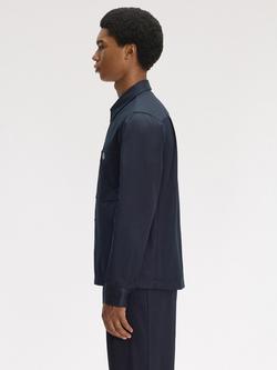 Fred Perry Cotton Twill Overshirt, Navy - view 2, Navy